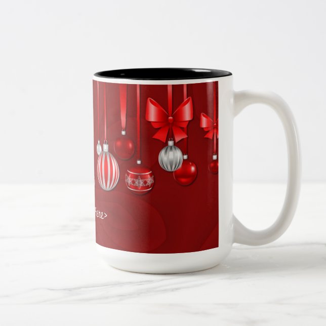 Personalized Red Christmas Ornaments Mug (Right)