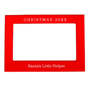 Personalized Red Christmas Santa's Little Helper Magnetic Frame