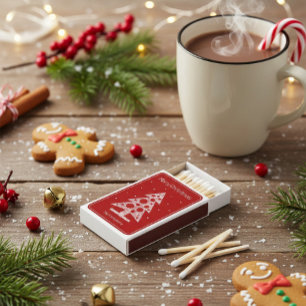 Personalized Red Christmas Tree Holiday Matchboxes
