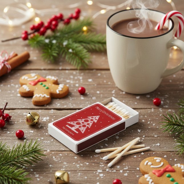 Personalized Red Christmas Tree Holiday  Matchboxes (Creator Uploaded)