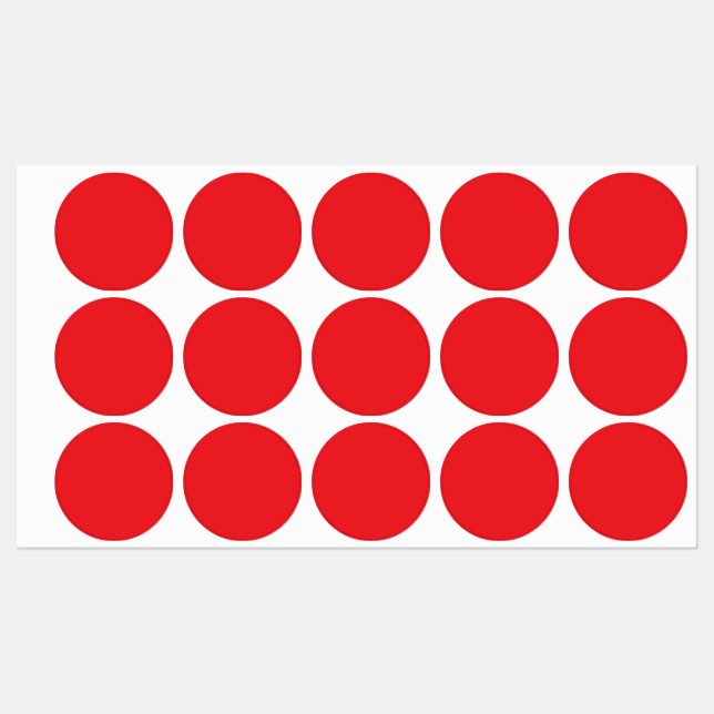 Personalized Red Circle Waterproof Label (Sheet)