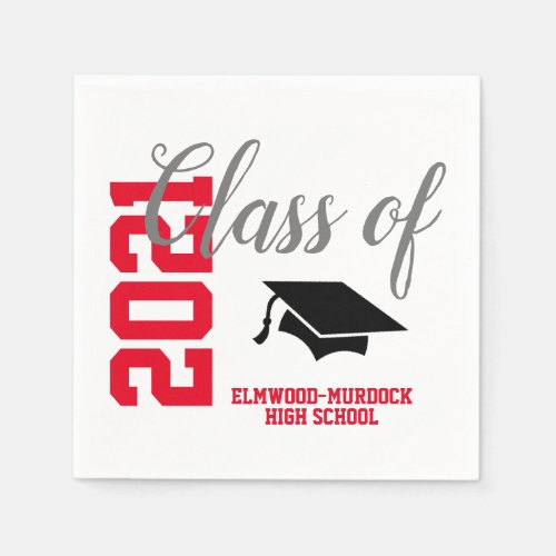 Personalized Red Class of 2021 Gifts School Napkins