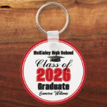 Personalized Red Class of 2026 Graduation Party Keychain<br><div class="desc">Customize your own red high school Class of 2026 graduate keychain for a high school or college graduation party. Cool varsity letters for the year on a great custom commemorative keepsake for seniors.</div>