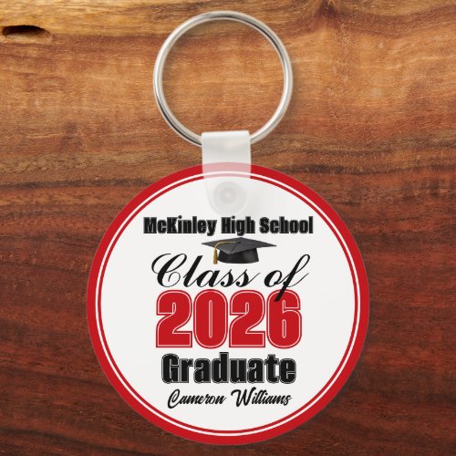 Personalized Red Class of 2026 Graduation Party