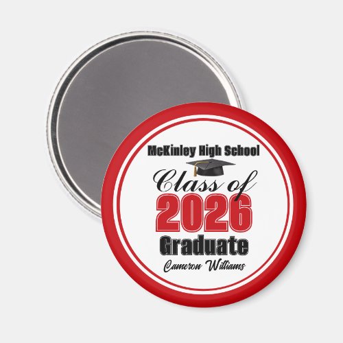 Personalized Red Class of 2026 Graduation Party