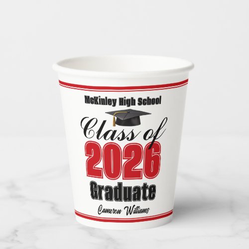 Personalized Red Class of 2026 Graduation Party