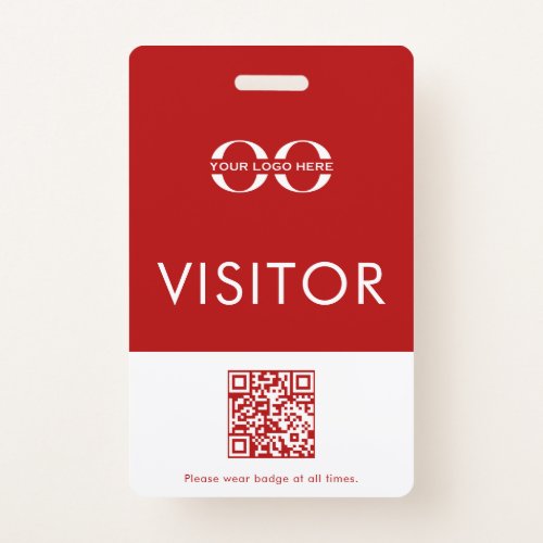 Personalized Red Company Logo Visitor Badge