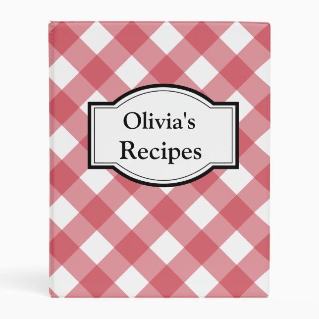 Personalized Red Cookbook Recipe Binder Gift (Front)