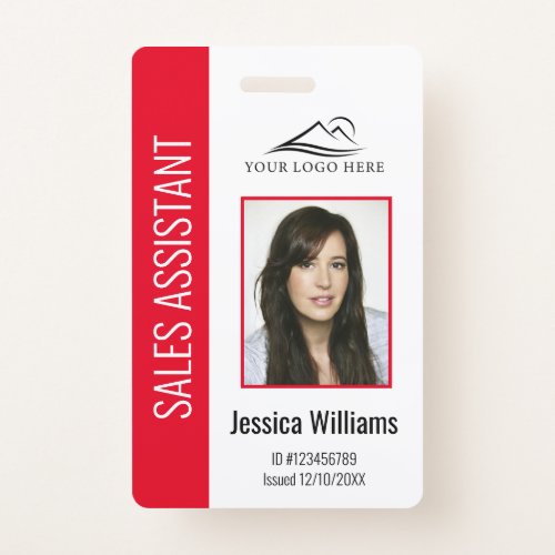 Personalized Red Corporate Employee Security ID Badge