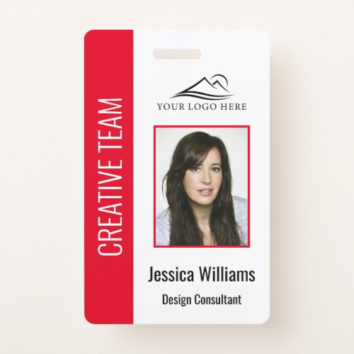 Personalized Red Corporate Employee Security ID  Badge