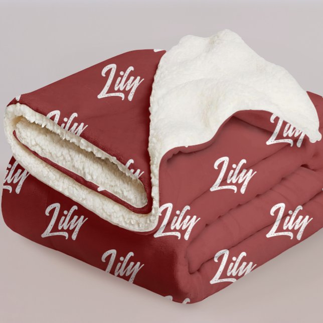 Personalized Red Cozy Winter Blanket for Mom & Dad (mom cozy blanket, dad winter gift, auntie personalized blanket, bridesmaid cozy gift, bridal shower,)