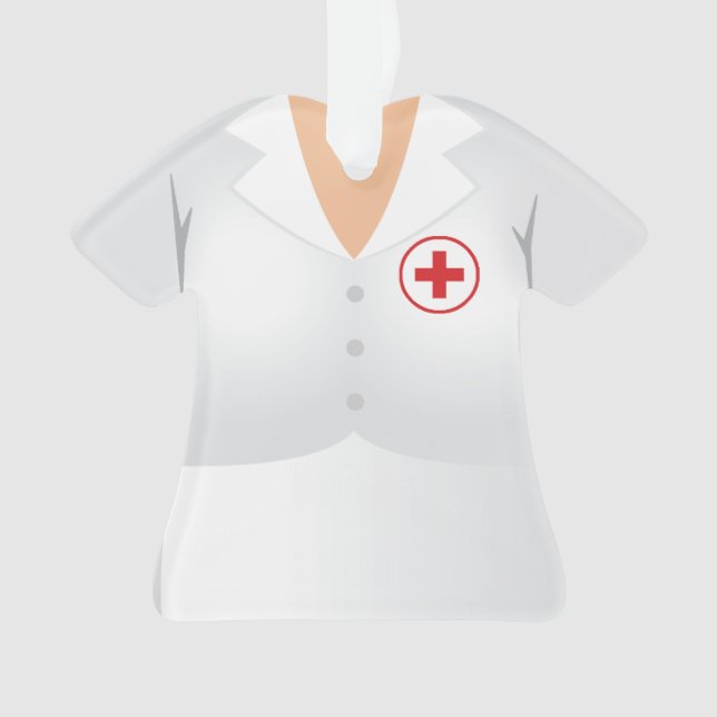 Personalized Red Cross Worker Christmas Ornament (Front)