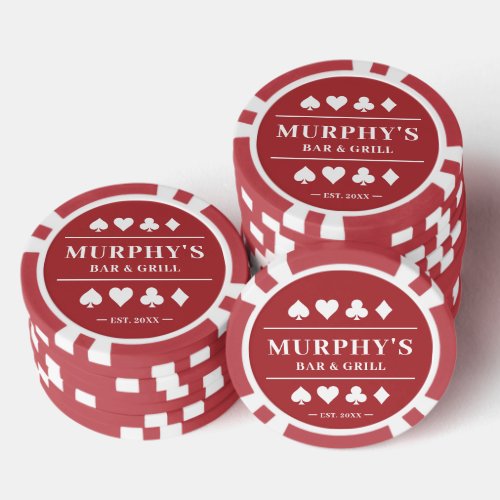 Personalized Red Custom Name Vegas Style Casino Poker Chips