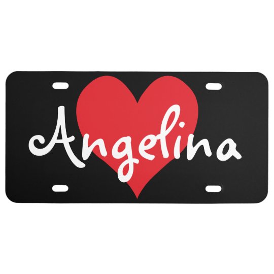Personalized Red Cute Heart Shape License Plate Zazzle