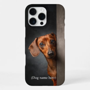 Personalized Red Dachshund Portrait iPhone 16 Pro Max Case