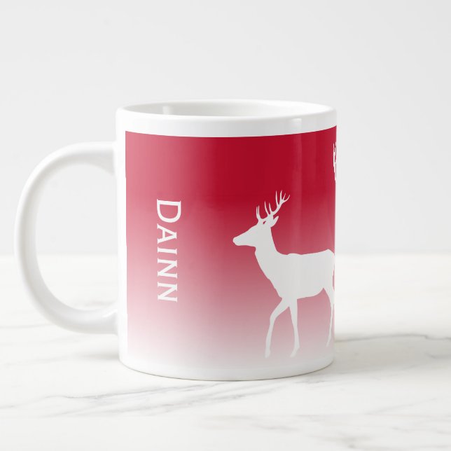 Personalized Red Deer Giant Coffee Mug (Left)