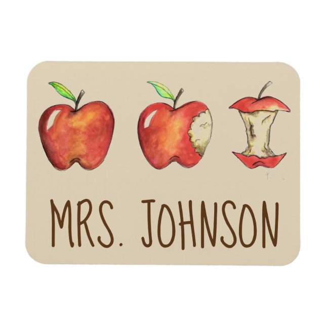 Personalized Red Delicious Apple for the Teacher Magnet (Horizontal)