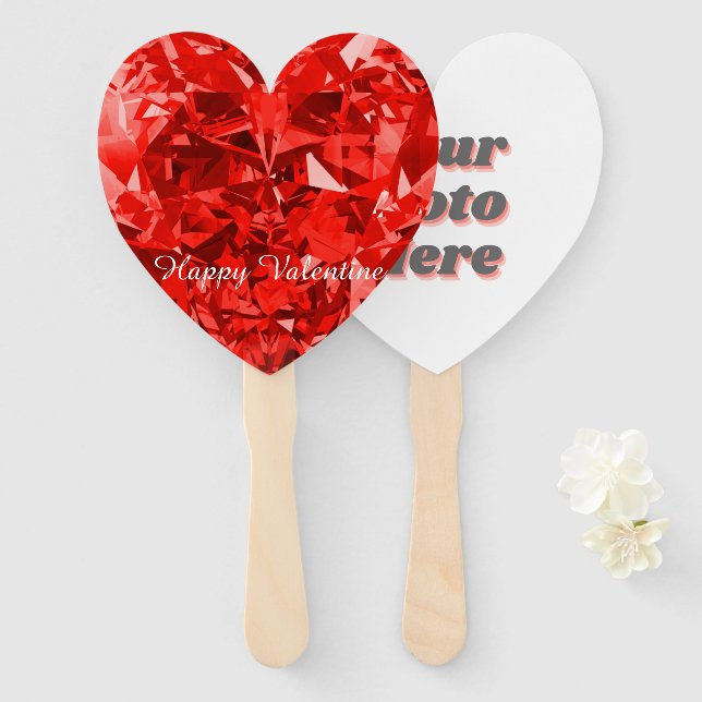Personalized Red Diamond Set of Fans (Front and Back)