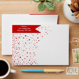 Personalized Red Dots Merry Little Christmas Envelope