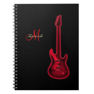 Personalized Red Electric Guitar Music Notebook