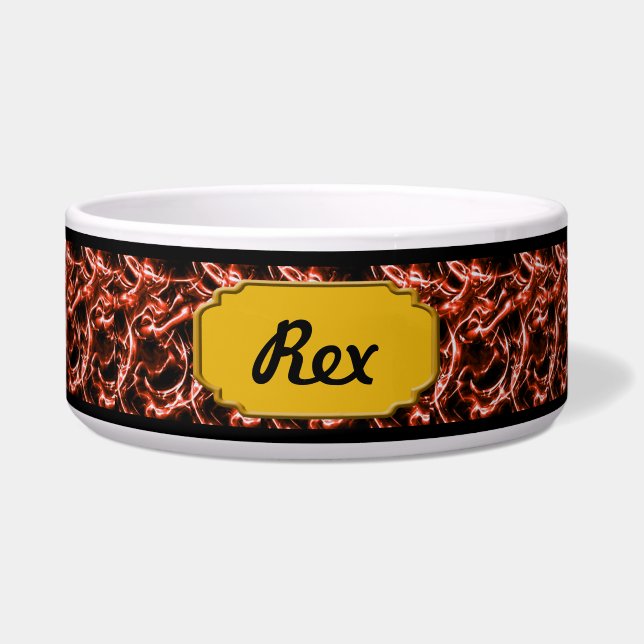 Personalized Red Electric Pet Bowl (Front)