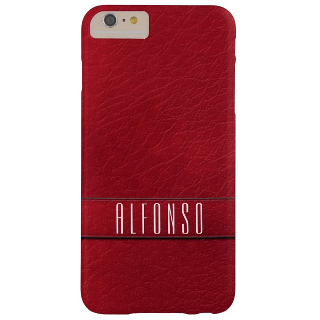 Personalized Red Faux Leather Phone Case (Back)