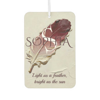 Personalized Red Feather Custom Name Monogram Air Freshener