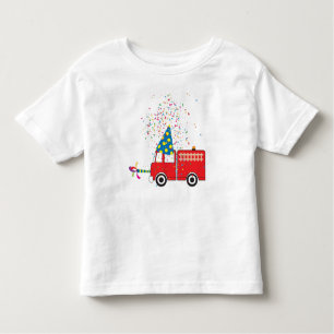 Personalized Red Fire Truck Birthday Party  Toddler T-shirt
