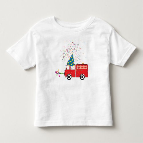 Personalized Red Fire Truck Birthday Party  Toddler T_shirt