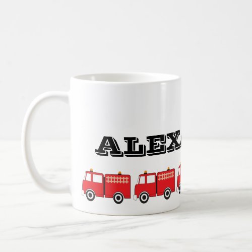 Personalized Red Fire Truck Coffee Mug