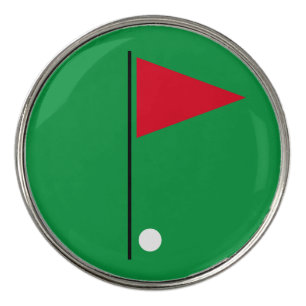 Personalized Red Flag Golf Ball Marker