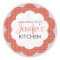 Personalized Red Floral Dot Canning Stickers