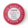 Personalized Red Food Allergy Alert Customized Button