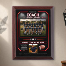 Personalized Red Football Coach Gift Thank you A