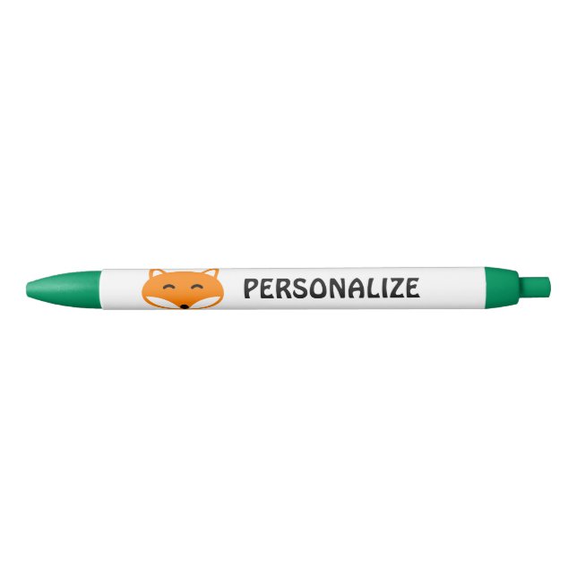 Personalized red fox logo writing pens | Blue ink (Front)