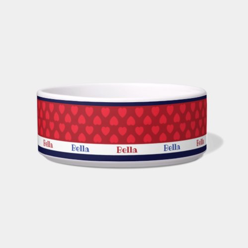 Personalized Red French Heart Bowl