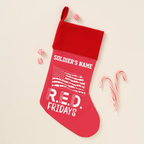 Personalized Red Fridays Military Soldier Christmas Stocking