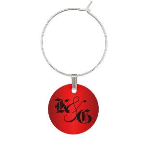 Personalized Red Glow Wine Glass Charm