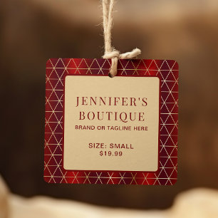 Personalized Red Gold Boutique Branding Calling Card