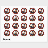 Personalized Red Gold Graduate Photo Graduation Classic Round Sticker (Sheet)