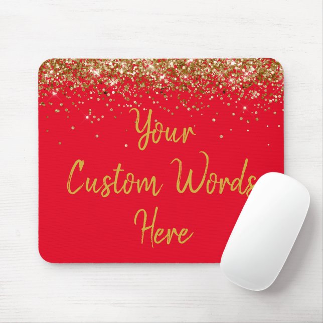 Personalized Red & Gold New Coworker Birthday Gift Mouse Pad (With Mouse)