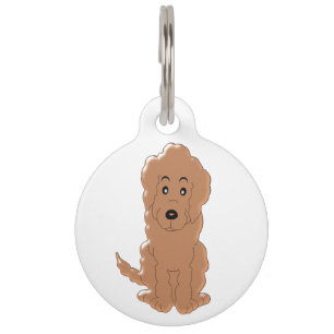 Personalized Red Goldendoodle Dog Design Pet Tag