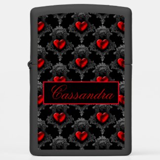 Personalized Red Goth Heart Zippo Lighter