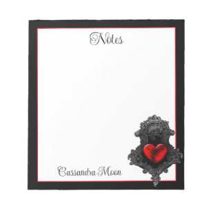 Personalized Red Goth Notepad