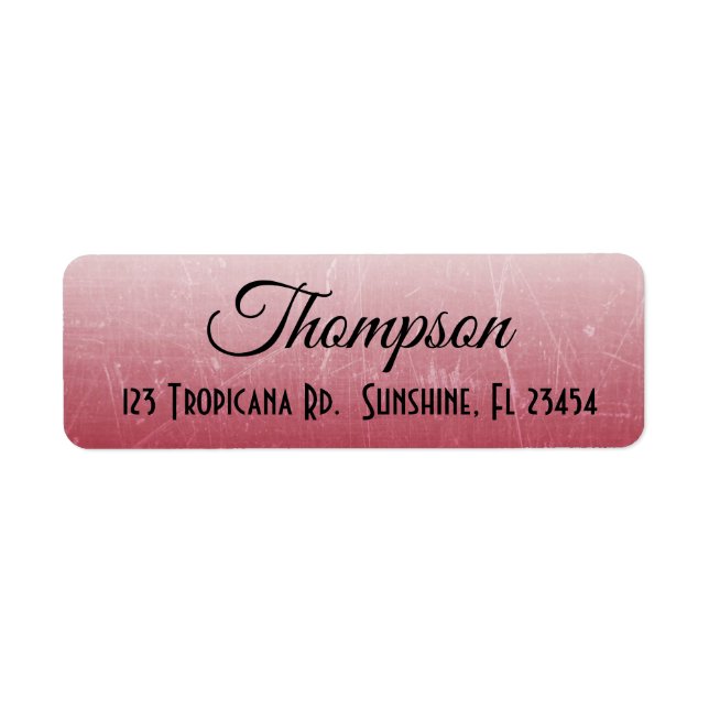 Personalized Red Gradient  Return Address Labels (Front)