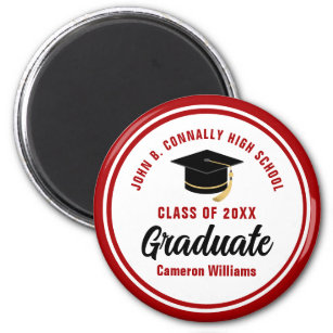 Personalized Red Graduate 2024 Graduation Party Magnet