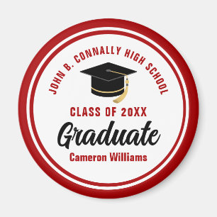 Personalized Red Graduate Commemorative Magnet