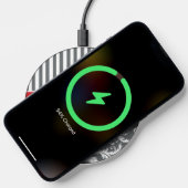 Personalized Red, Gray Striped, Abstract Floral Wireless Charger (Phone)