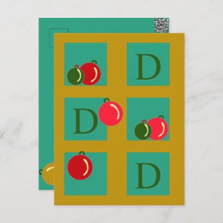 Personalized Red, Green, and Gold Ornament 