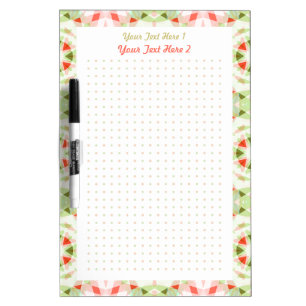 Personalized Red Green Dot Grid College School Dry Erase Board